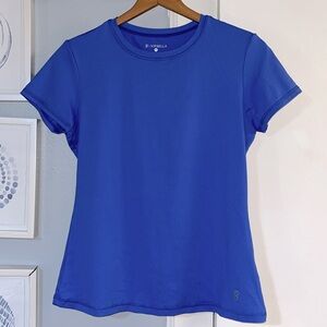 Sofibella Women’s Blue Athletic Top M Short Sleeve Tennis Golf Activewear